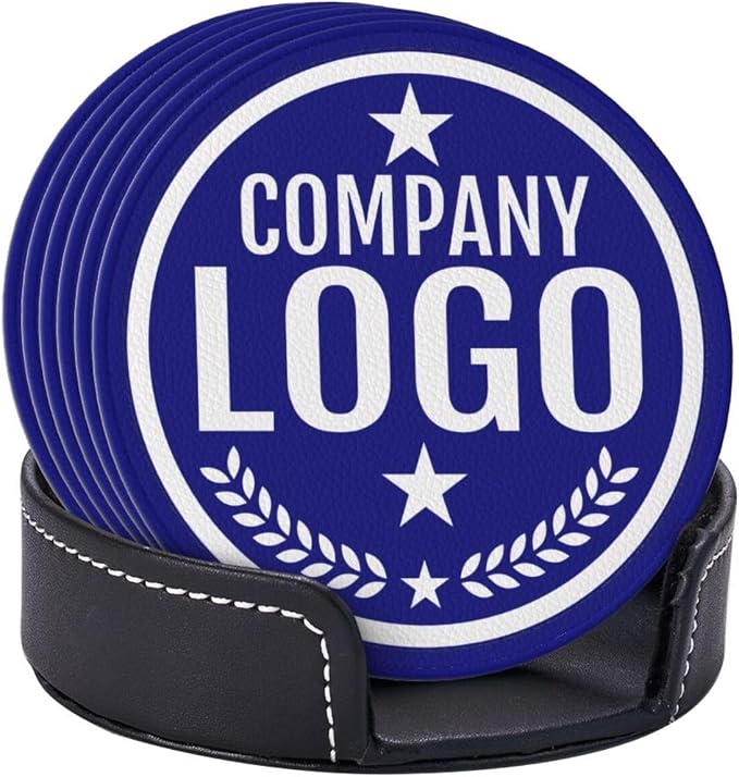 Custom Leather Coasters with Logo