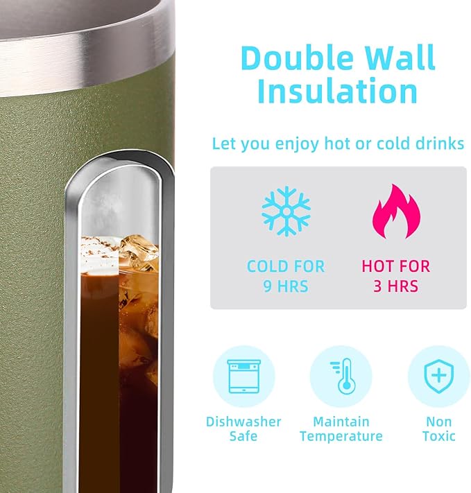 Volhoply 14oz Insulated Stainless Steel Coffee Mug