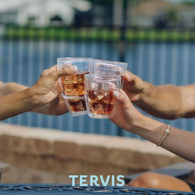 Tervis Clear & Colorful Tabletop 12oz Made in USA Double Walled Insulated