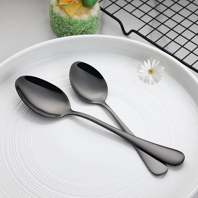 VANDBAO Black Flatware Cutlery Silverware Set 20 Pieces, Stainless Steel