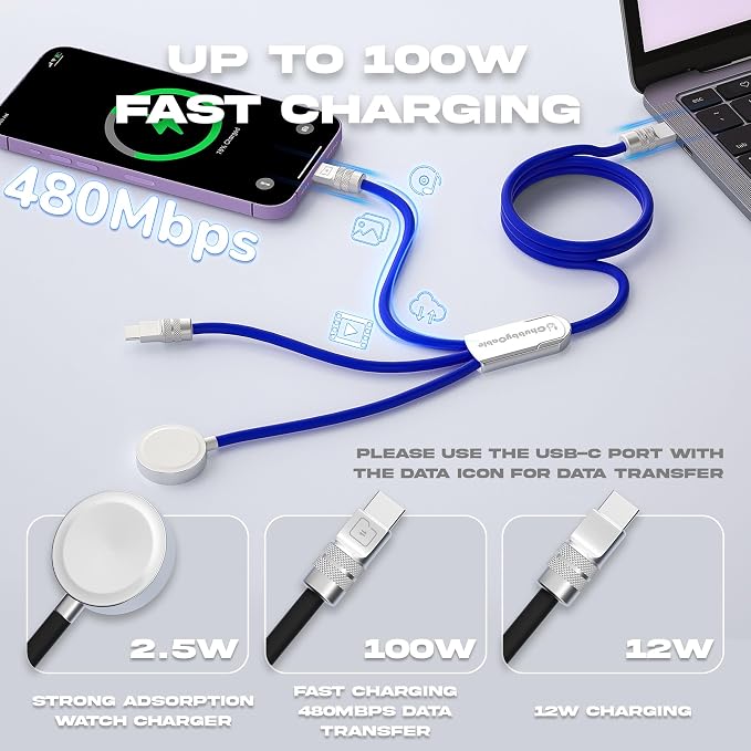 chubbycable Tri-Flex 3 in 1 USB C Cable