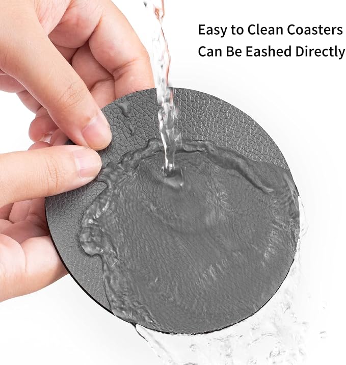 Faux Leather Drink Coasters