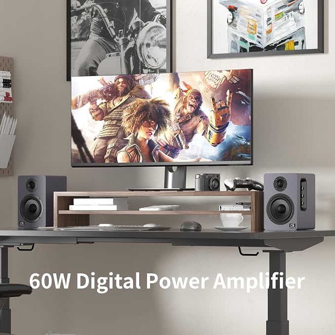 60W Computer Speakers for Desktop PC, 24-Bit Optical, Silk-Dome Tweeter