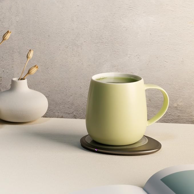 Ui 3 Self-Heating Mug Set – Verde Green | 12 fl oz / 355 mL Ceramic Coffee &