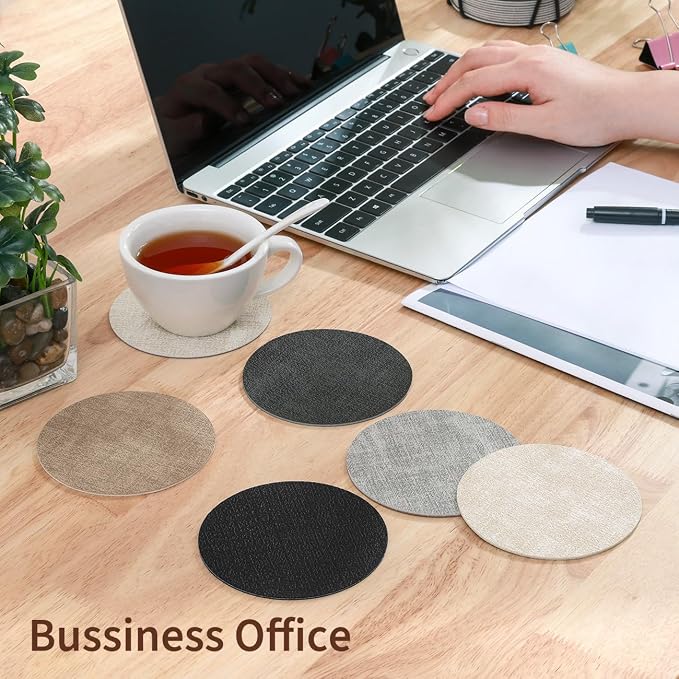 Faux Leather Drink Coasters