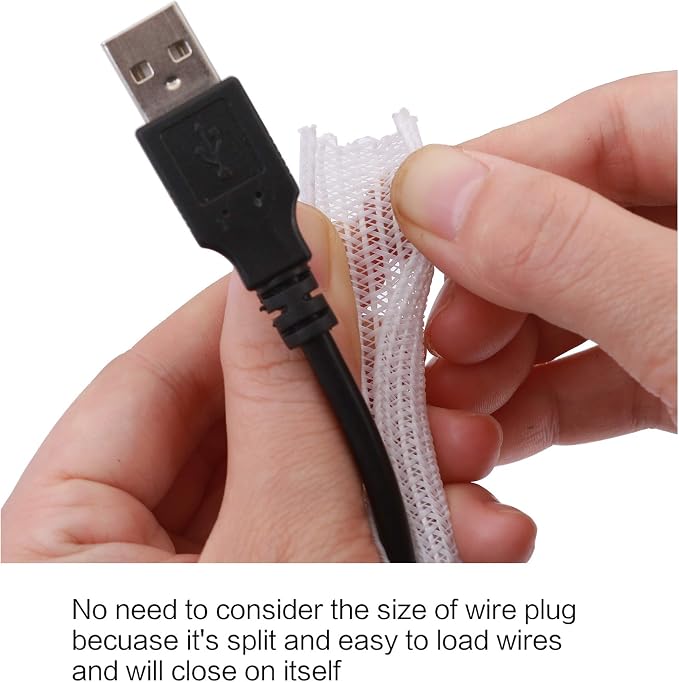 Alex Tech 10ft - 1/4 inch Cord Protector Wire Loom Tubing Cable Sleeve Split