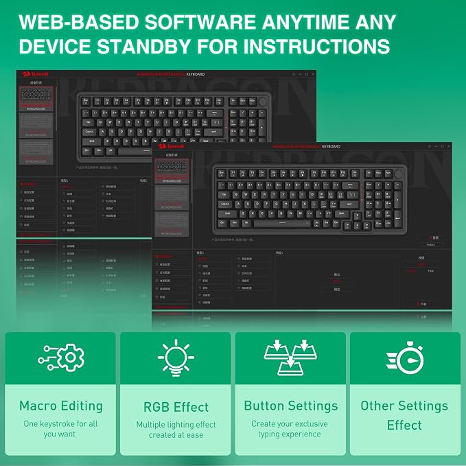 Redragon K686 HE Rapid Trigger Gaming Keyboard, 98 Keys 8K Wired Mechanical
