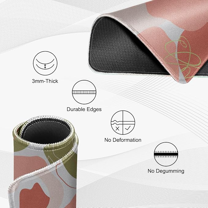 JIKIOU 3 Pack Mouse Pad with Stitched Edge, Comfortable Mouse Pads with
