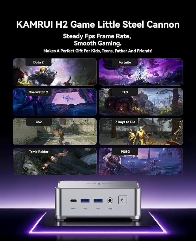 KAMRUI Hyper H2 Mini Gaming PC, in-tel Core i9-11900H 32GB RAM 1TB SSD Mini