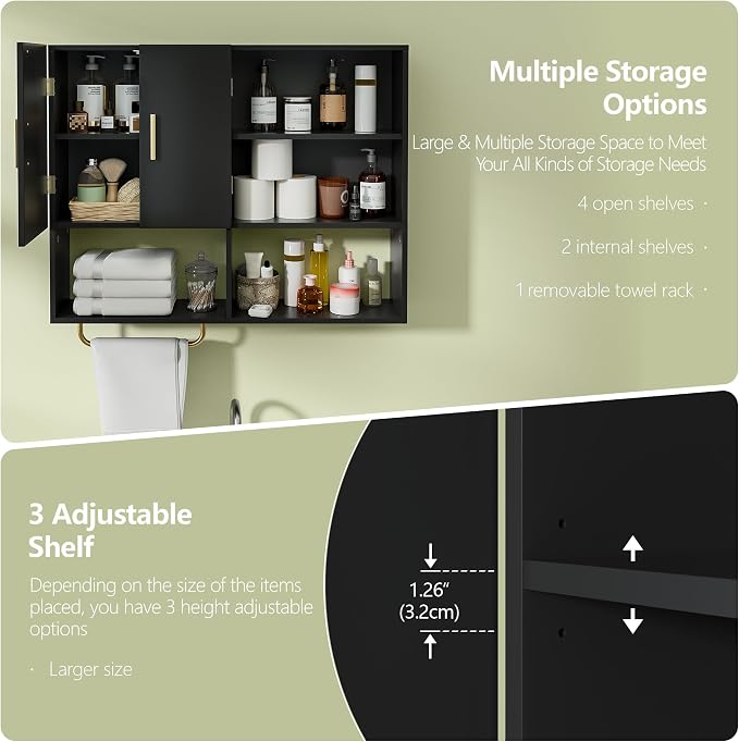 Bathroom Wall Cabinet Wood Large Wall Mounted Medicine Cabinet