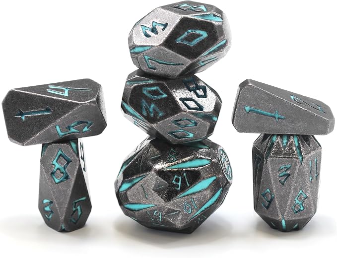 Dungeons and Dragon Dice of 7, Metal Dice Set D and D Polyhedral DND Dice Set