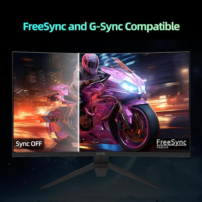 KTC 32 inch Curved Gaming Monitor, 180Hz 1ms MPRT, 2K 1440P 144Hz Monitor