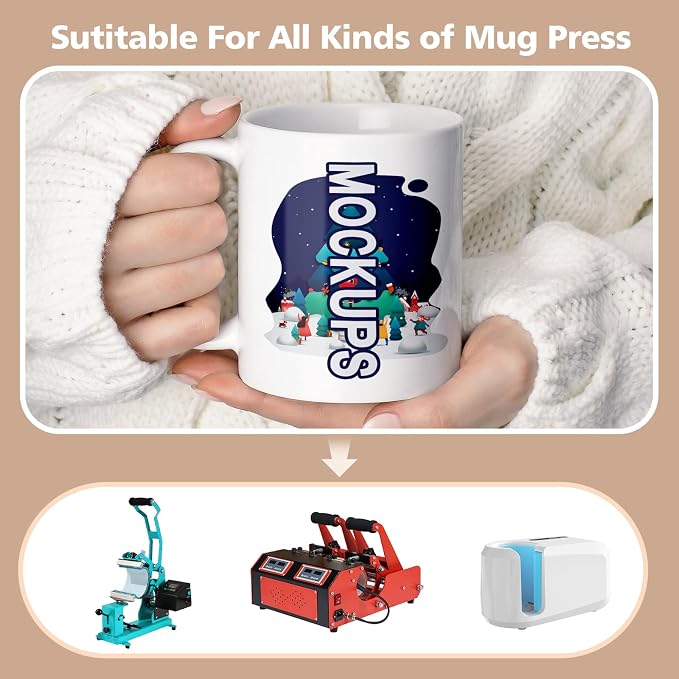 Dmsky Sublimation Coffee Mugs Tazas para Sublimar 11 oz Blank Bulk Coffee Mug