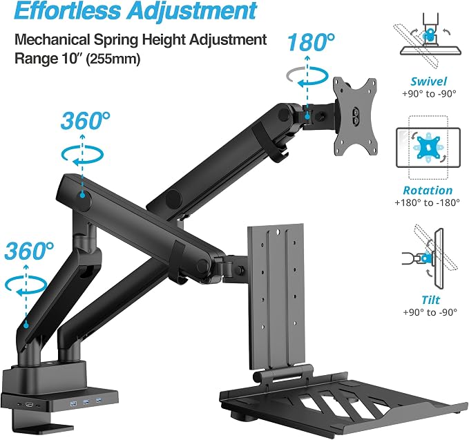 AVLT Dual 17”-38" Monitor Arm Desk Mount