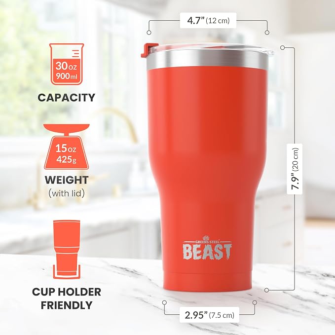 Beast 30 oz Tumbler Stainless Steel Vacuum Insulated Coffee Ice Cup Double Wall