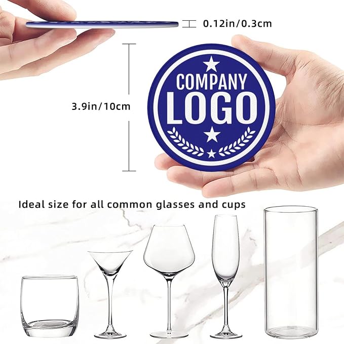 Custom Leather Coasters with Logo