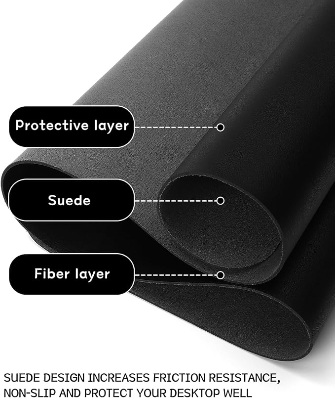 YSAGi Non-Slip Leather Desk Pad L Size, Waterproof Laptop Computer Desk