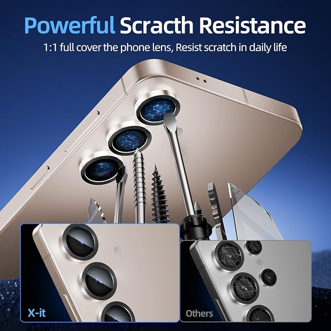 X-it Camera Lens Protector for Samsung S25 Plus, 9H Tempered Glass, Independent