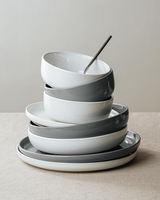 Famiware Milkyway 12-Piece Stoneware Dinnerware Set, Dishes Set