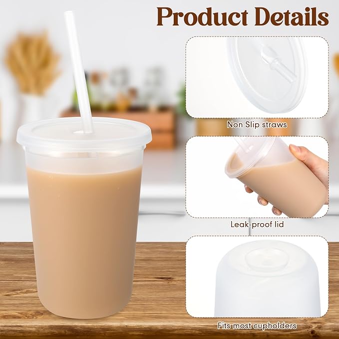 Lounsweer 30 Pcs Clear Reusable Cups