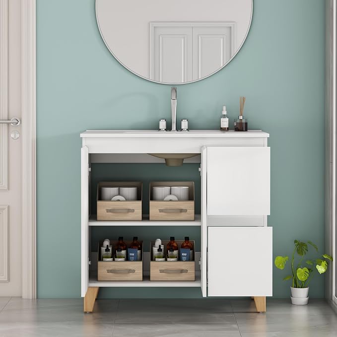 36-Inch Bathroom Vanity with Ceramic Sink Combo