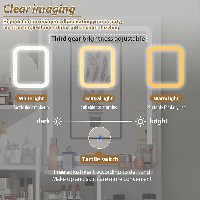 Vanity Set with Rectangular Mirror