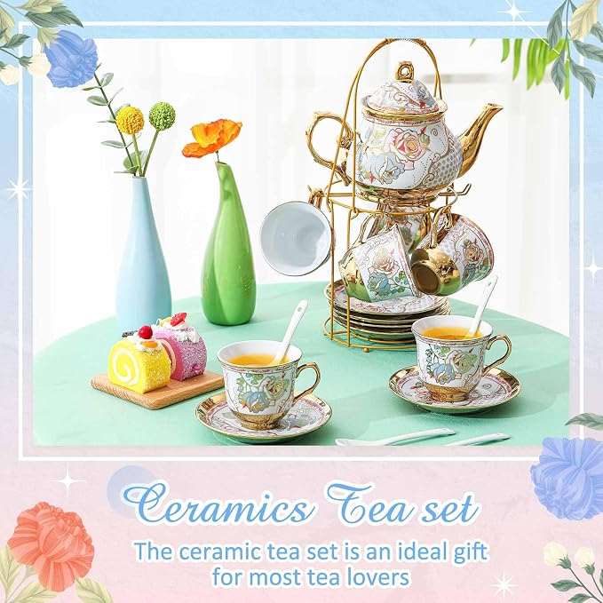 Zhehao 20 Pcs Porcelain Tea Set