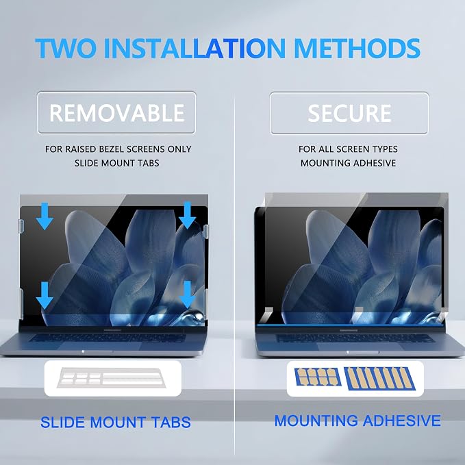 4-Way Laptop Privacy Screen Shield 15.6 Inch, Removable 16:9 Aspect 360°
