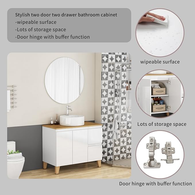36-Inch Bathroom Vanity with Ceramic Sink Combo