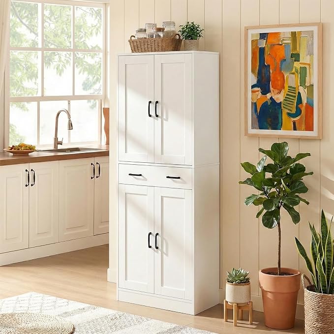 71" Tall Kitchen Pantry Cabinet, Freestanding Storage Cabinet
