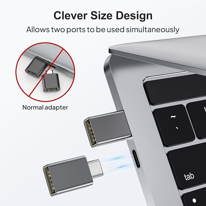 Elebase USB C to USB Adapter 4Pack, USBC Male to USB 3.0 Female MacBook Pro Air