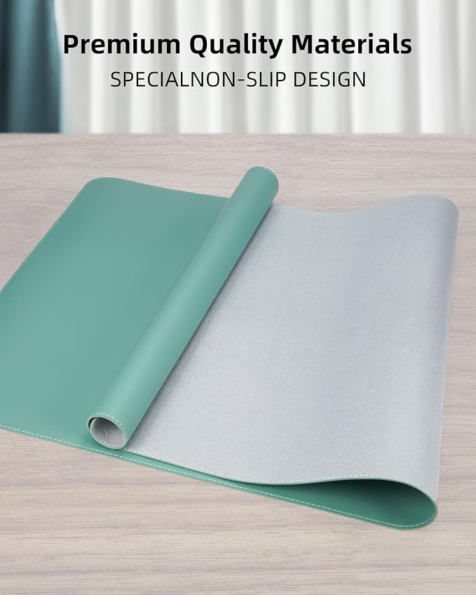 Leather Desk Pad Protector, Mouse Pad, Office Mat, Non-Slip PU Leather Blotter