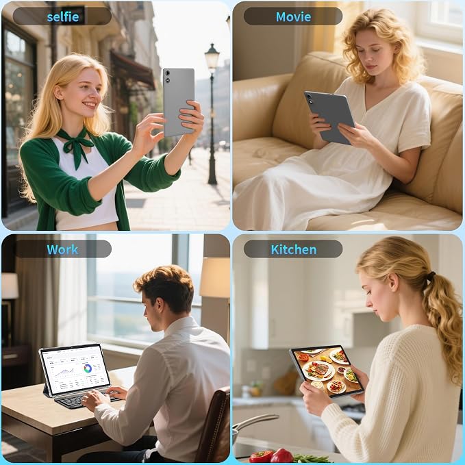 Android 15 Tablet 10 Inch, 26GB RAM+256GB ROM/2TB Expandable Tablet, 2 in 1