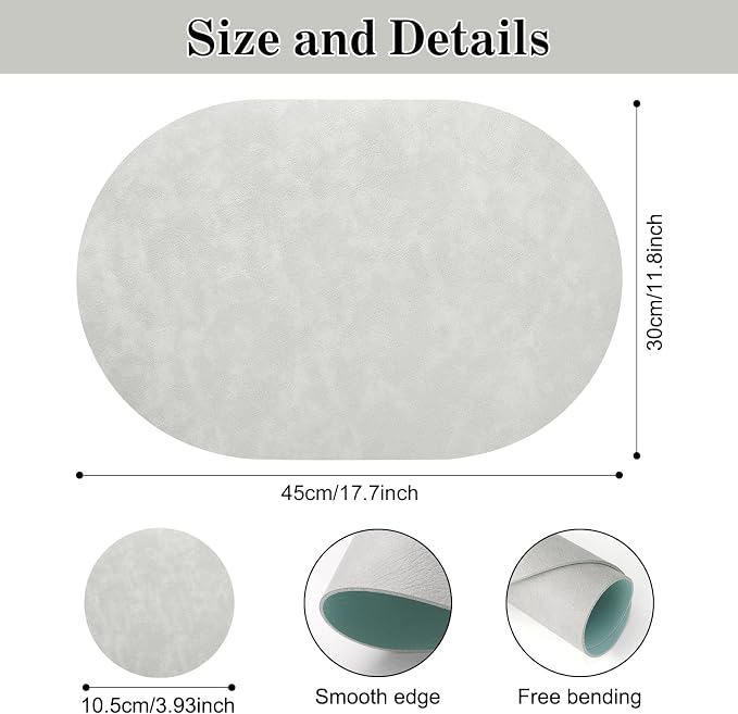 Faux Leather Placemats Set of 4