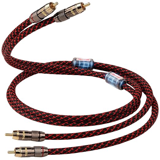 TODN RCA Cables for Audiophile 3ft HiFi Stereo Shielded RCA to RCA Audio Cable