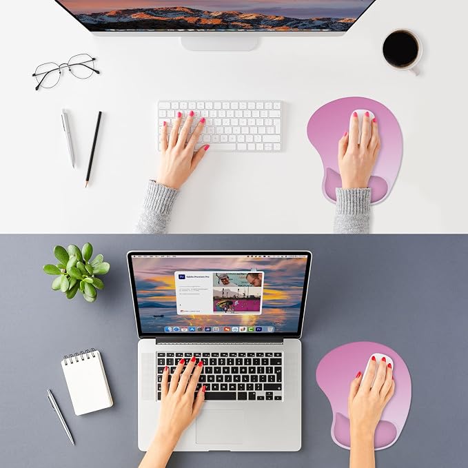 ITNRSIIET Ergonomic Mouse Pad, Cushioned Gel Wrist Rest, Non-Slip Base