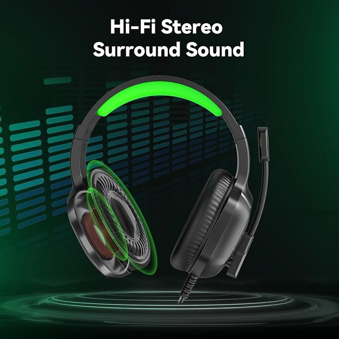 Gaming Headset with Microphone for Pc, Xbox One Series X/s, Stereo Wired Noise