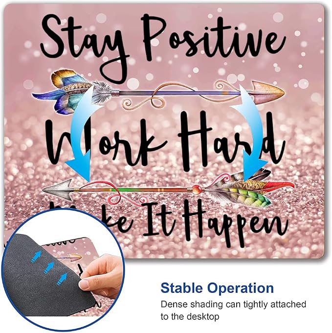 Inspirational Quotes Glitter Mouse Pad