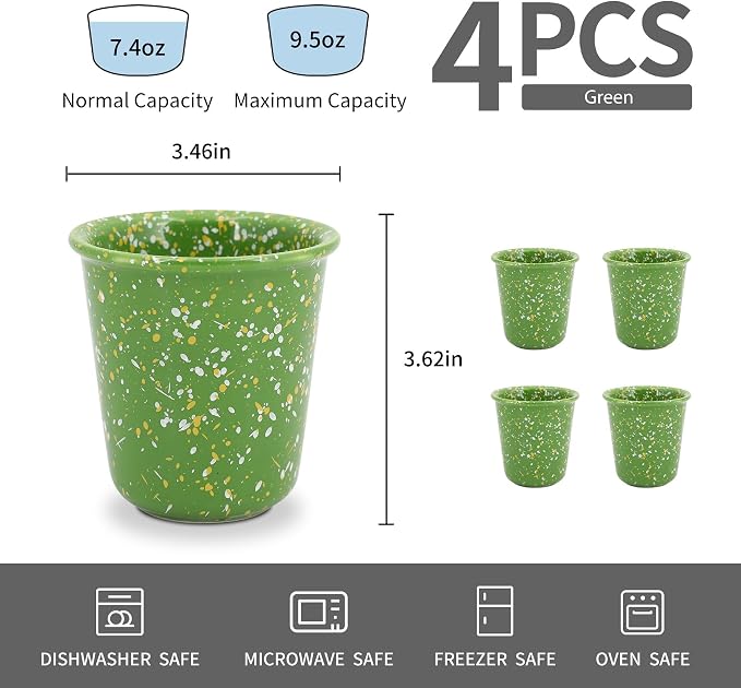 Coffee Cups 10oz Set of 4, Coffee Mugs