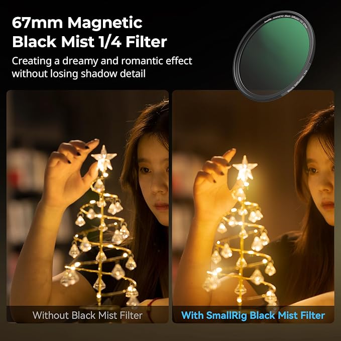 SmallRig 5-in-1 Magnetic 67mm Lens Filter Kit: VND + CPL + Black Mist 1/4 +