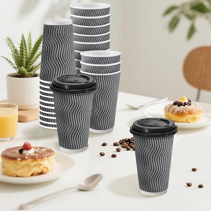 Clawsoff 50 Pack 20 oz Disposable Insulated Coffee Cups
