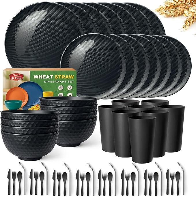 Teivio 32-Piece Plates and Bowls Sets