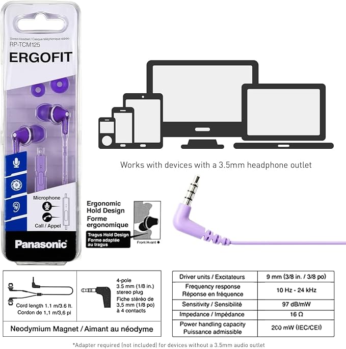 Panasonic ErgoFit Wired Earbuds