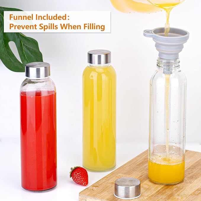 Zukro 18oz Glass Juice Bottles