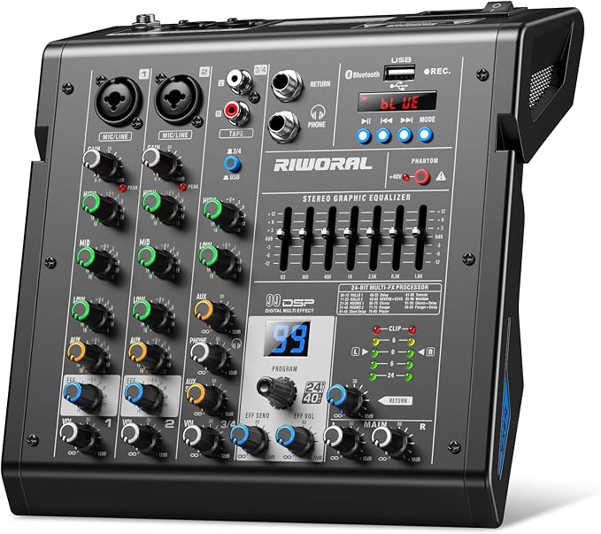 4 Channel Audio Interface DJ Mixer