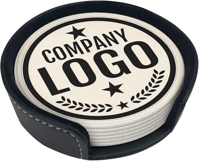 Custom Leather Coasters with Logo