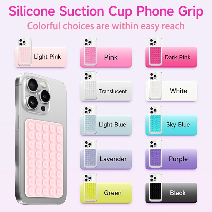 Silicone Suction Phone Case Mount, Non Slip Suction Cup Phone Mount, Phone