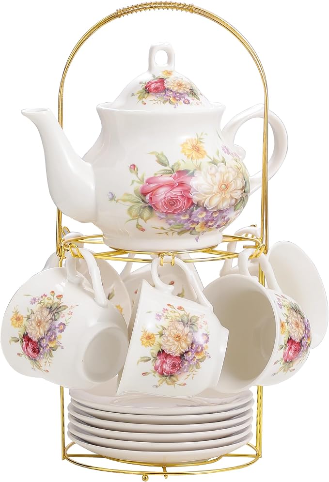 20-Pieces Porcelain Tea Sets For Women, Tea Set For Adult