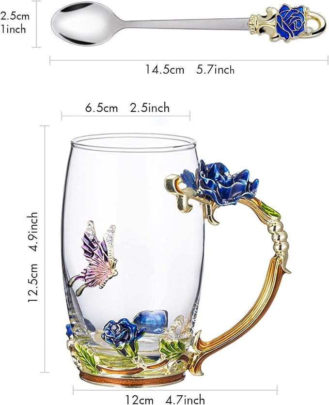 Gifts for Mom Women Unique Blue Tea Mug