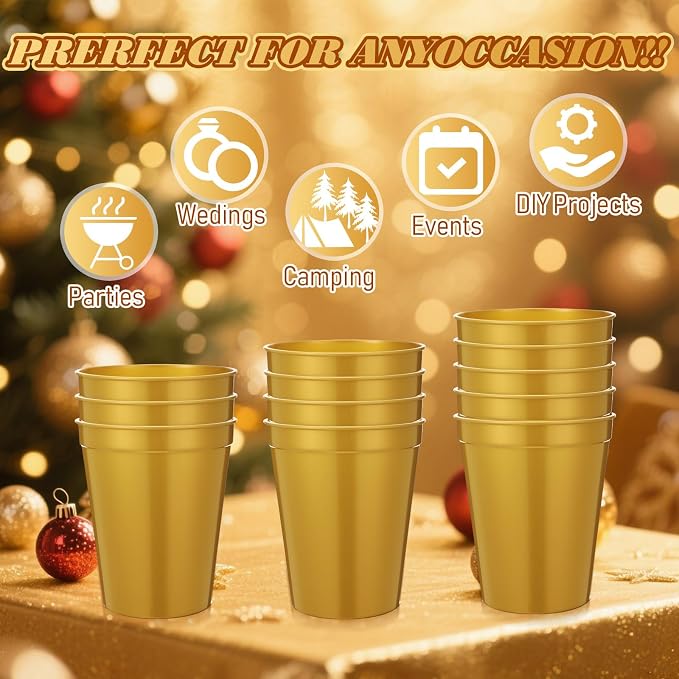 Yungyan 50 Pack 16 oz Stadium Cups Reusable Plastic Cups Blank Drink Stadium